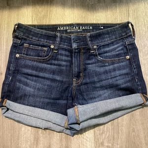 Dark washed American eagle shorts